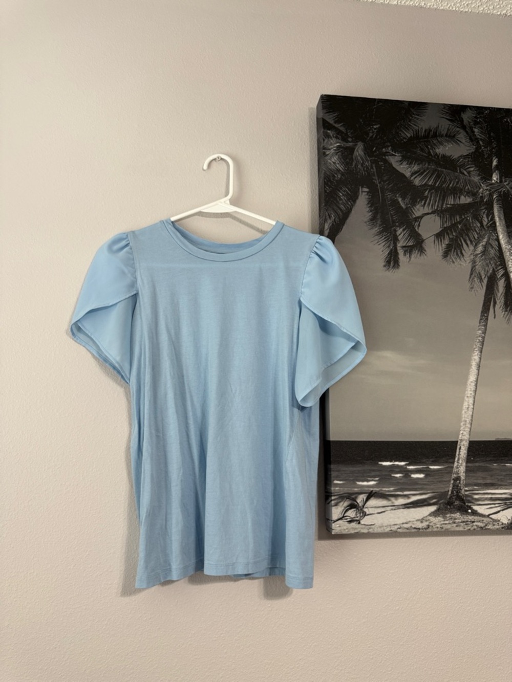 Michael Kors Light Blue Puff Sleeve Tee